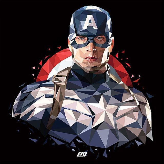 640x640 Low Poly Captain America