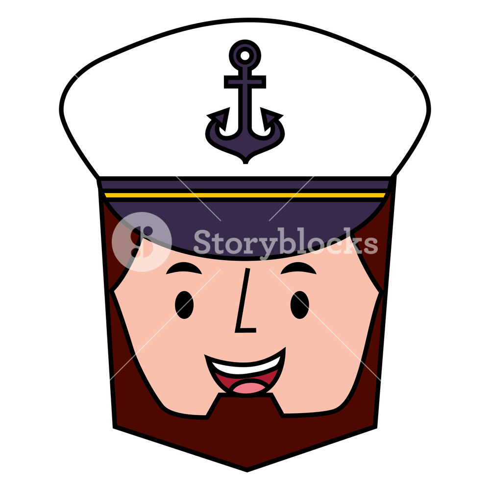 1000x1000 Captain Man Character With Hat Vector Illustration Royalty Free