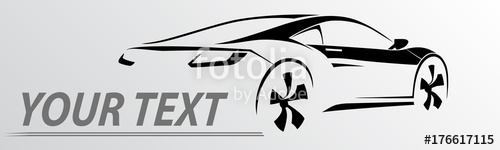 500x150 Car Logo Abstract Lines Vector Vector Illustration Stock Image