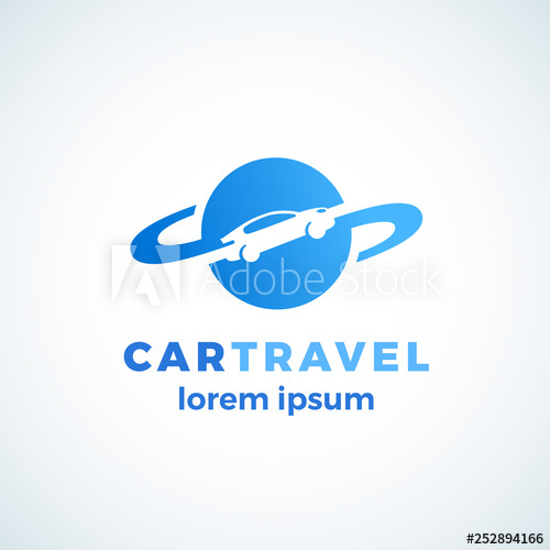 500x500 Car Travel Abstract Vector Sign, Symbol Or Logo Template Car