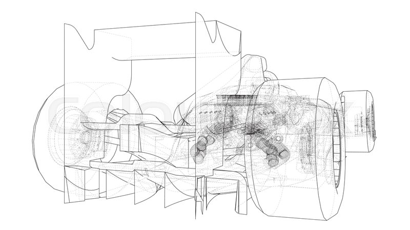 800x449 Formula Car Abstract Drawing Stock Vector Colourbox