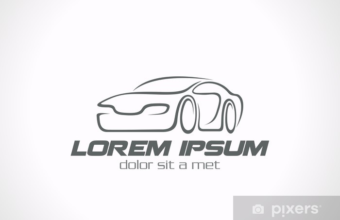 700x453 Logo Car Abstract Lines Vector Icon Design Concept Auto Race Wall