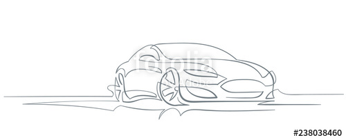 500x203 Modern Car Line Abstract Illustration Vector Stock Image