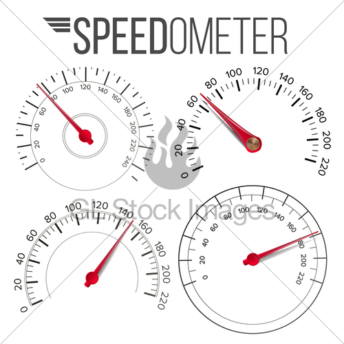 500x500 Speedometer Set Vector Car Abstract Console Gauge Tachom Gl