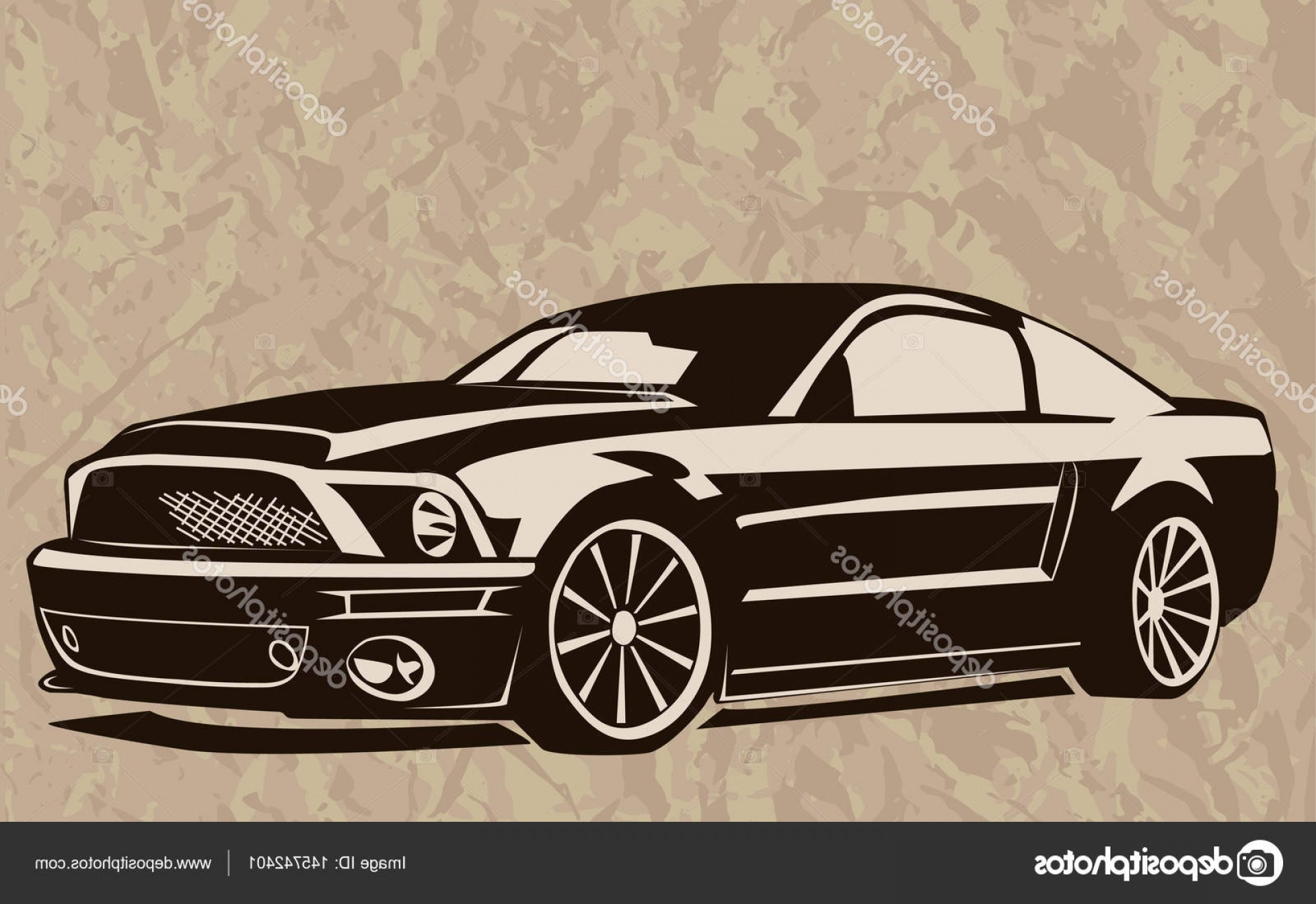 1920x1320 Stock Illustration Muscle Car Abstract Sketch Old Handandbeak