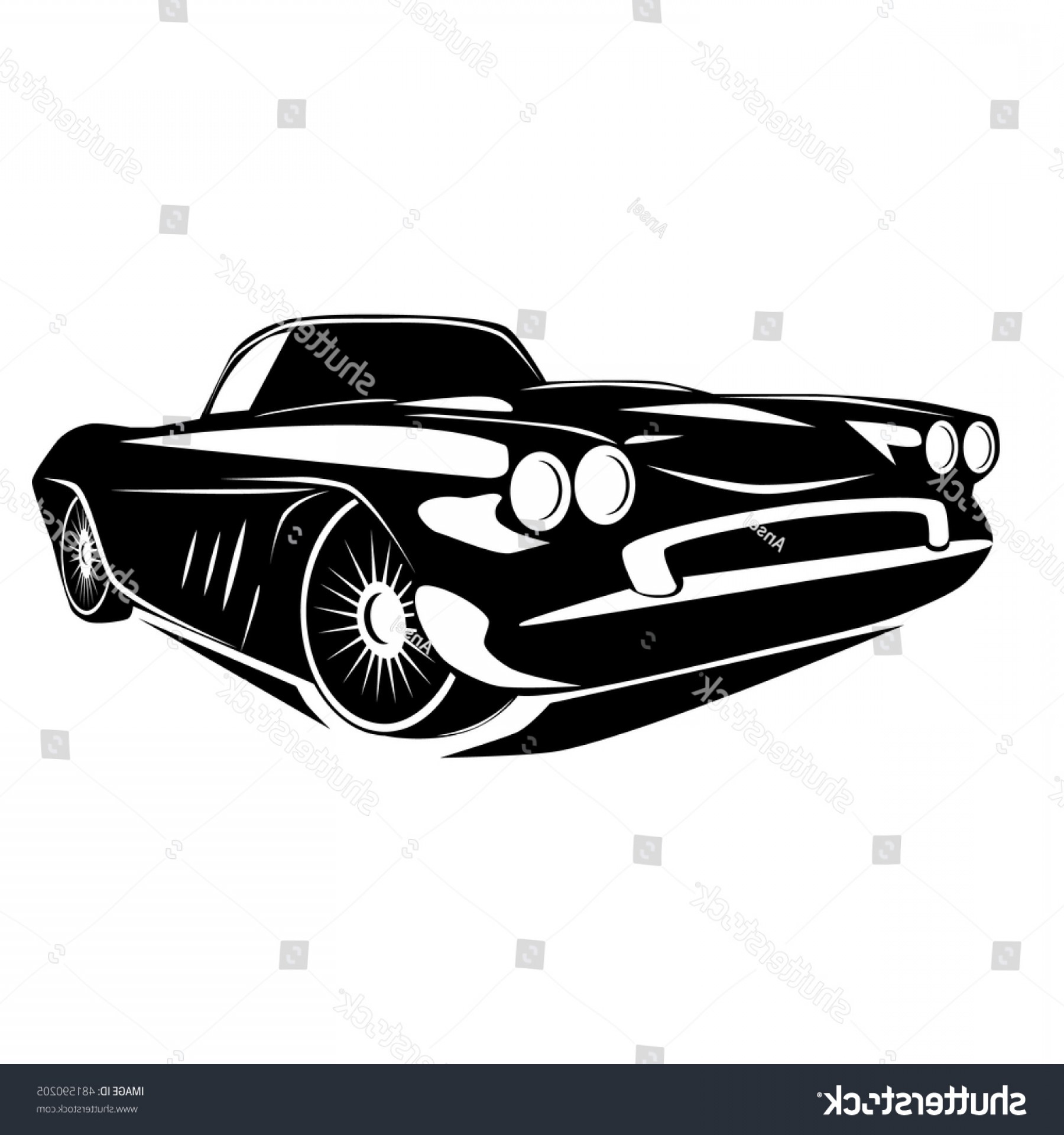 1800x1920 Vintage Muscle Car Vector Abstract Old Handandbeak