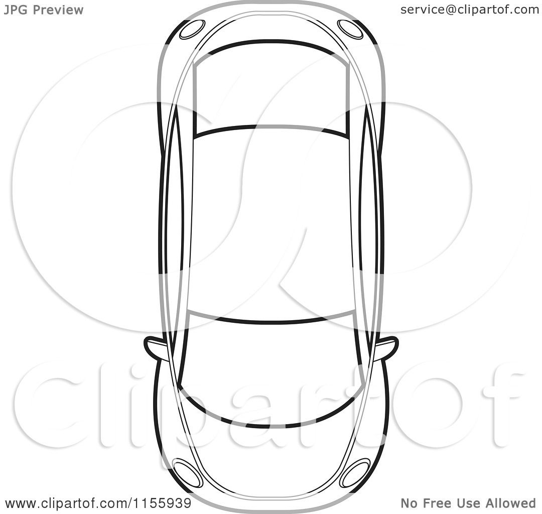 Clipart Of An Aerial View Of An Outlined Car 1080x1024 Clipart Of An Aerial View Of An Outlined Car