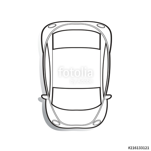 Isolated Black Outline Car Aerial View Vector Drawing Stock Image 500x500 Isolated Black Outline Car Aerial View Vector Drawing Stock Image