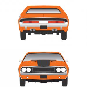 300x300 Photostock Vector Cartoon Japan Tuned Car Isolated Back View