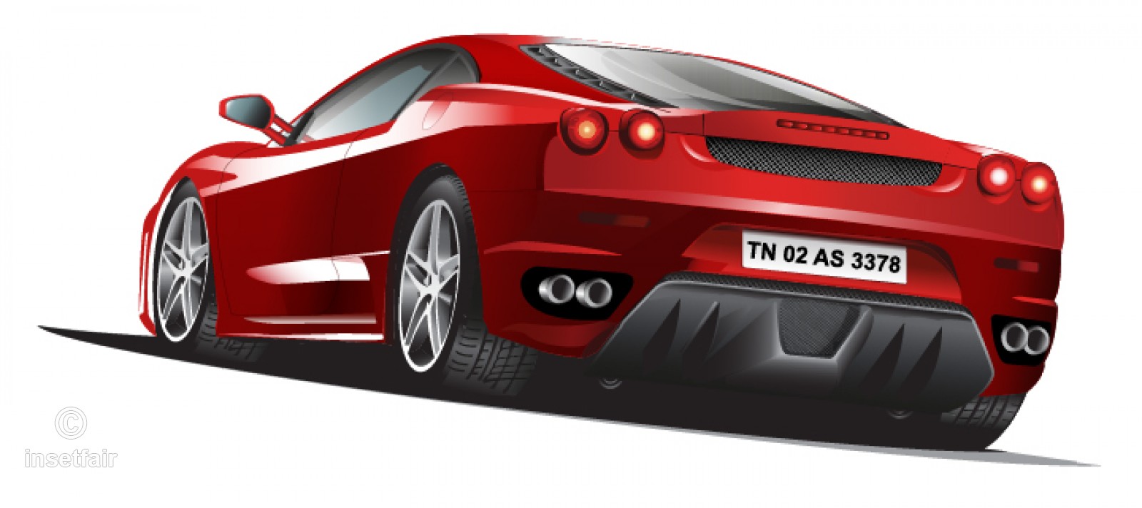 1600x712 Royal Expensive Red Car Back View Png Vector Download