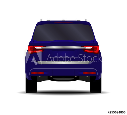 500x450 Realistic Suv Car Back View
