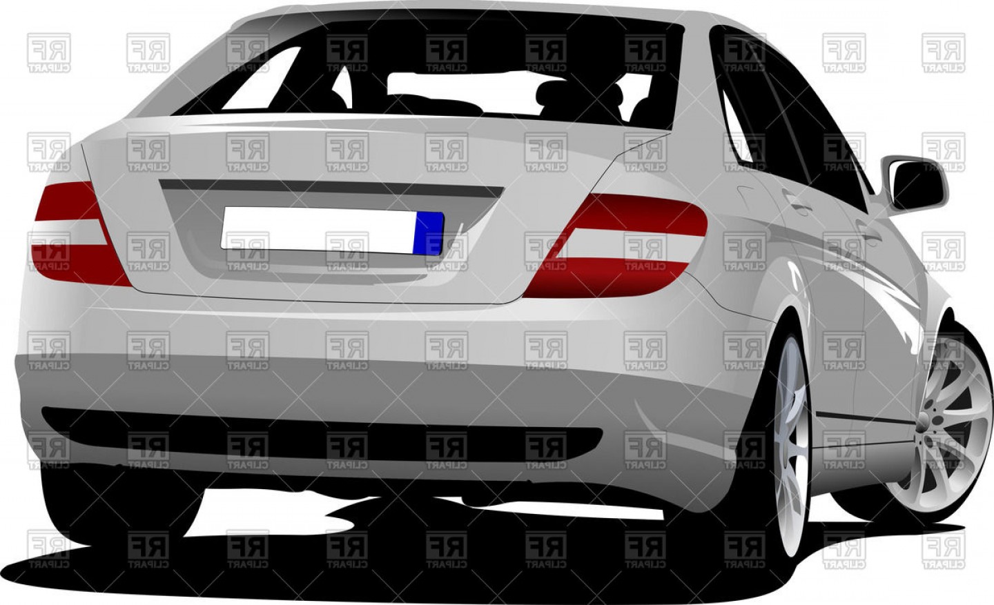 1440x877 Gray Car Sedan Back View Vector Clipart Newwaysys