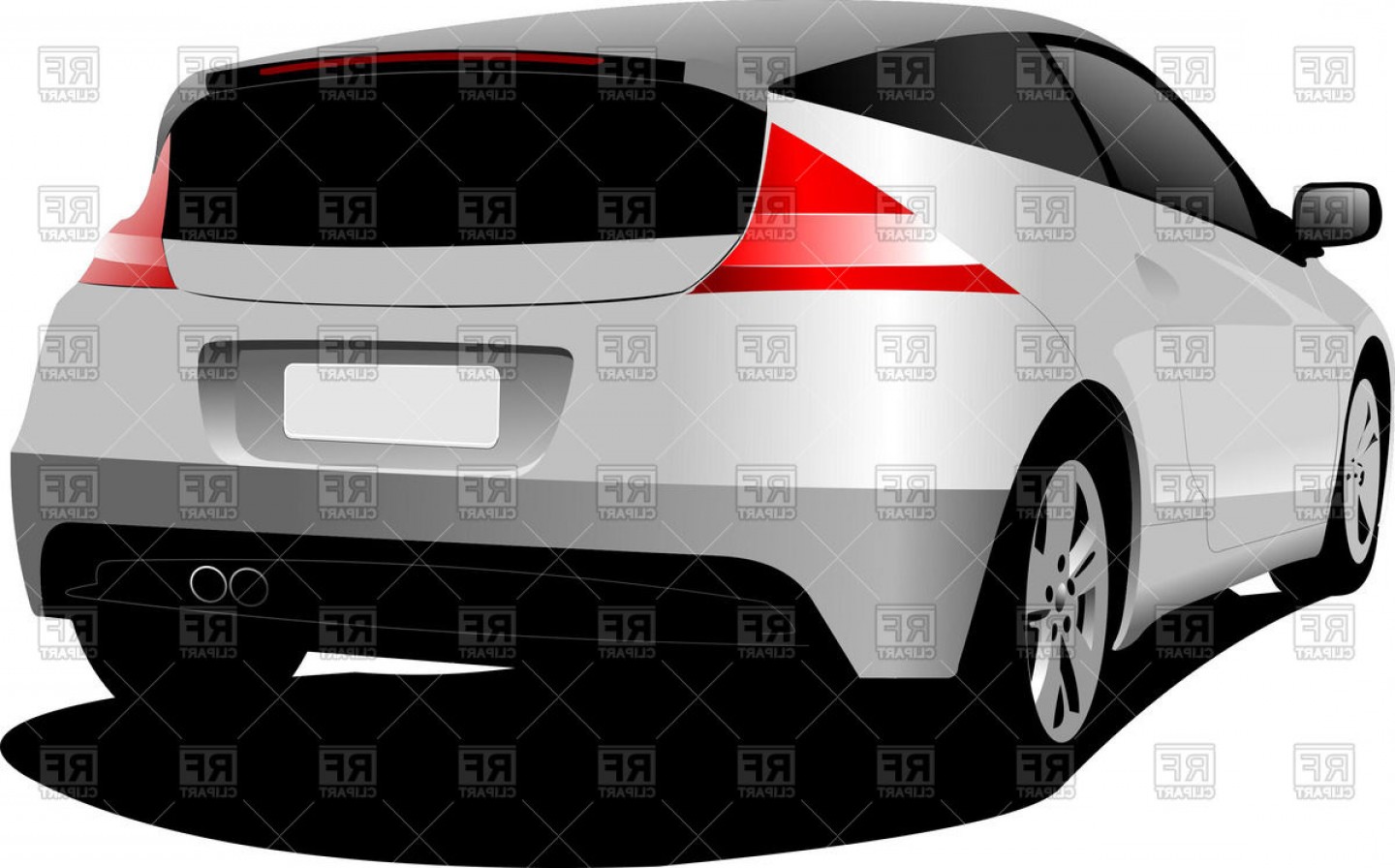 1440x896 Grey Hatchback Car Back View Vector Clipart Hoodamathrun