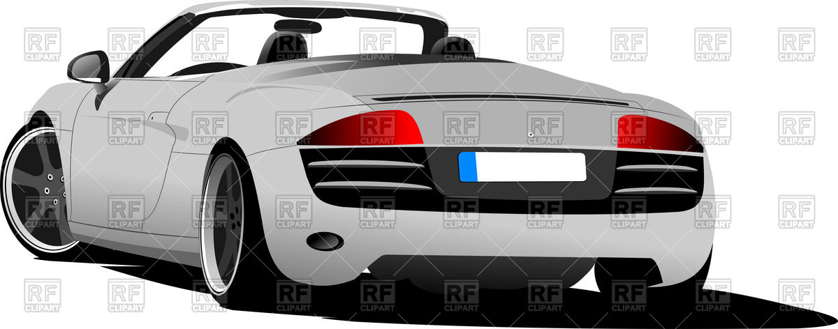 1200x472 Sport Car Cabriolet Back View Vector Image Of Transportation