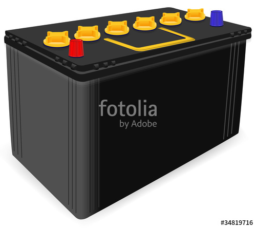 500x444 Black Car Battery Isolated On White Background Stock Image