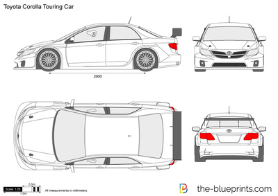 Toyota Corolla Touring Car Vector Drawing 400x283 Toyota Corolla Touring Car Vector Drawing