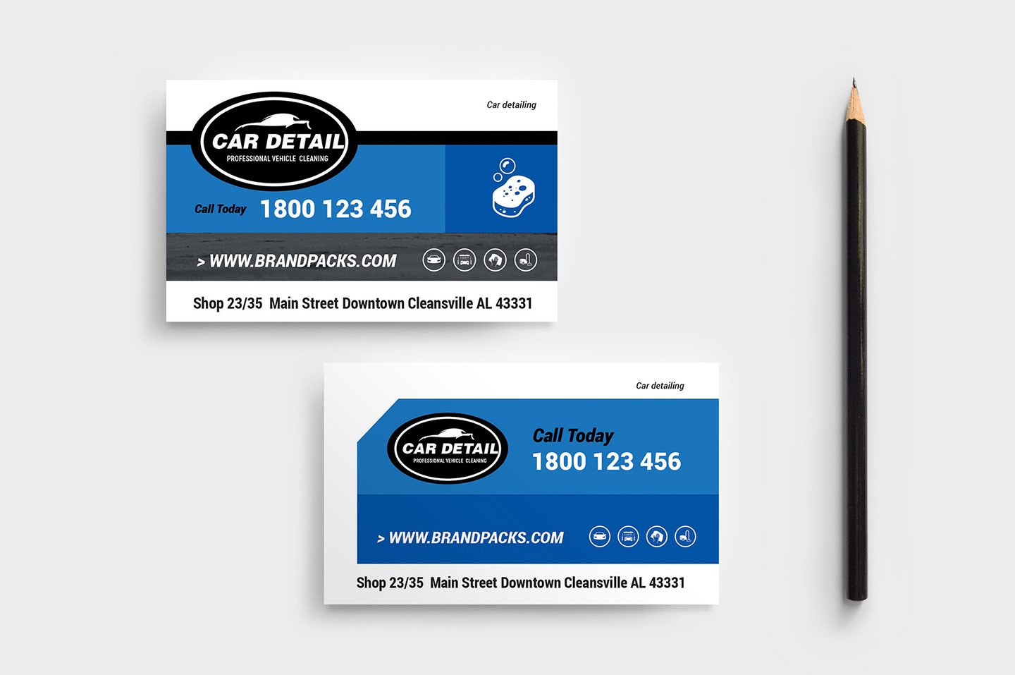 1440x957 Car Detailing Business Card Template