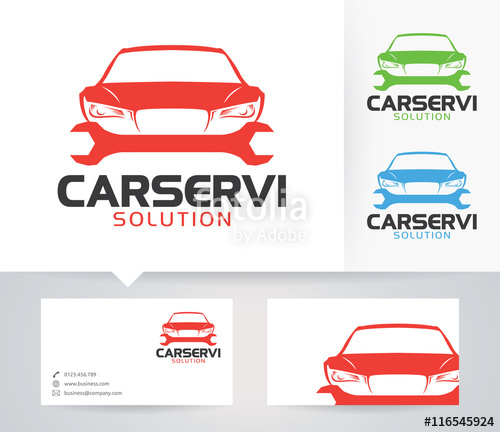 500x432 Car Service Vector Logo With Alternative Colors And Business Card