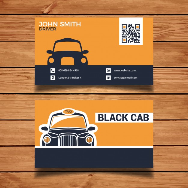 626x626 Black Taxi Business Card Vector Free Download