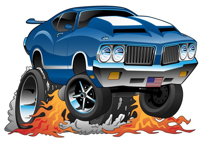 Classic Seventies American Muscle Car Hot Rod Cartoon Vector 693x490 Classic Seventies American Muscle Car Hot Rod Cartoon Vector