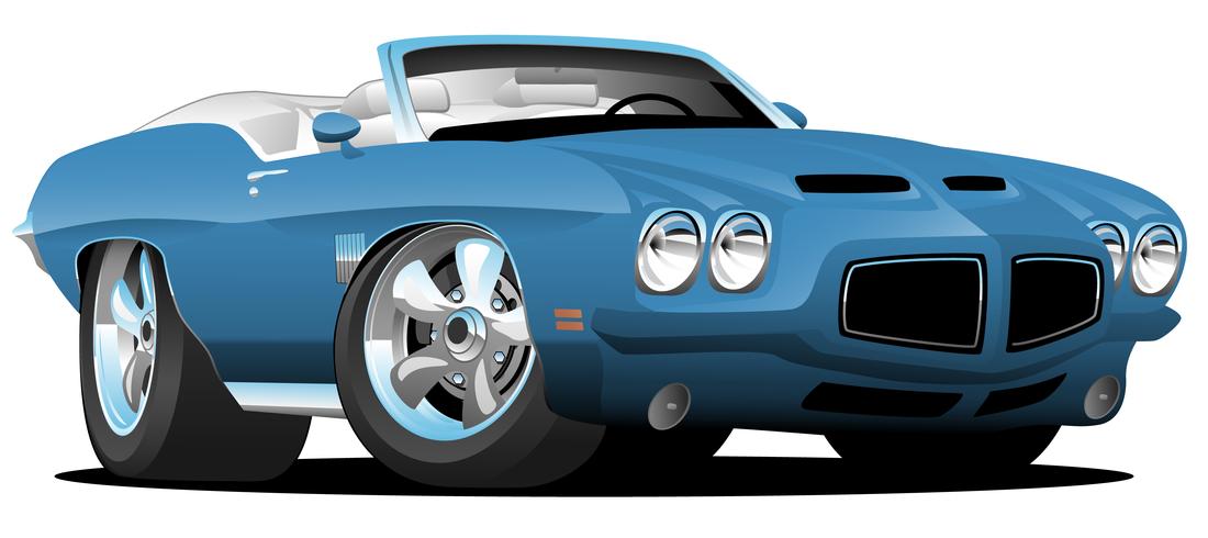 Classic Seventies Style American Convertible Muscle Car Cartoon 1100x490 Classic Seventies Style American Convertible Muscle Car Cartoon