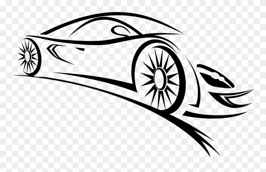 Sports Car Clipart Black And White 880x571 Sports Car Clipart Black And White
