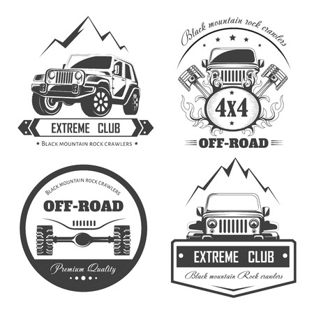450x450 Off Road Extreme Car Club Logo Templates Vector Symbols