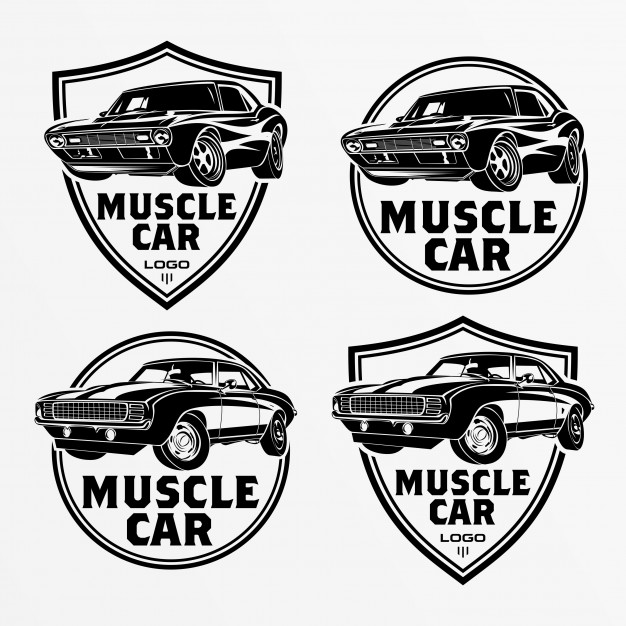 626x626 Set Of Muscle Car Logo, Emblems, Badges Service Car Repair, Car