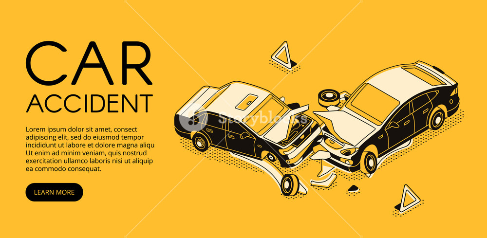 1000x489 Car Accident Vector Illustration Of Vehicle Crash For Driver