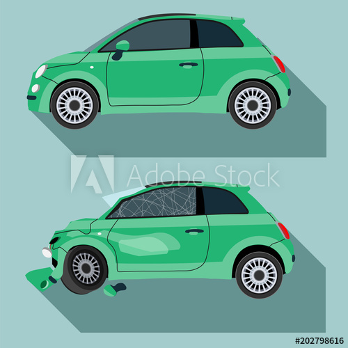 500x500 Car Crash Vector Illustration