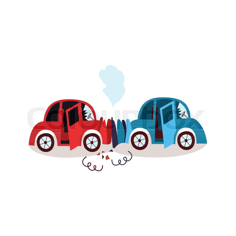 800x800 Vector Flat Cartoon Car Crash In Stock Vector Colourbox