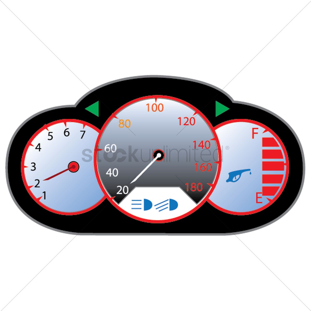 Car Dashboard Vector Image 1300x1300 Car Dashboard Vector Image