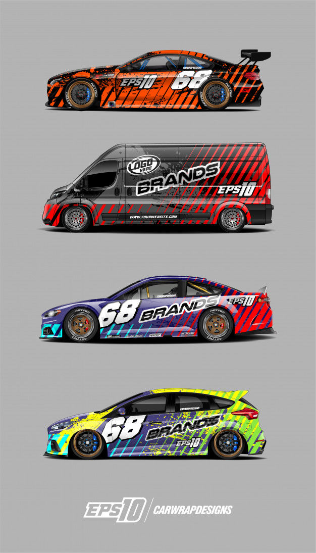 626x1095 Car Decal Design Set Vector Premium Download