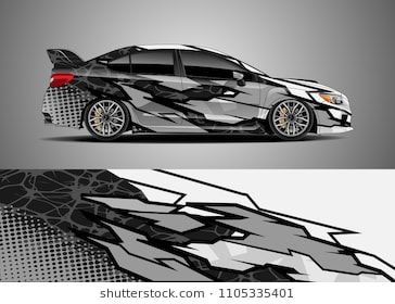 364x280 Car Decal Vector, Graphic Abstract Racing Designs For Vehicle