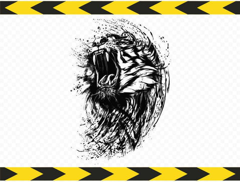 794x601 Tiger Printable Wall Art Car Decal Stickers Clipart Vector Etsy