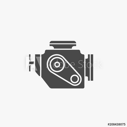 500x500 Car Engine Vector Icon Auto Engine Repair Icon Machine