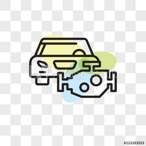 500x500 Car Engine Vector Icon Isolated On Transparent Background, Car