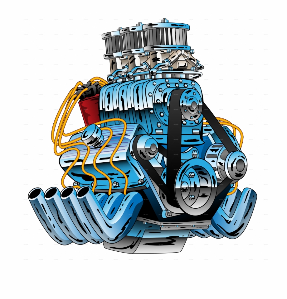 920x960 Hot Rod Race Car Dragster Engine Cartoon Vector