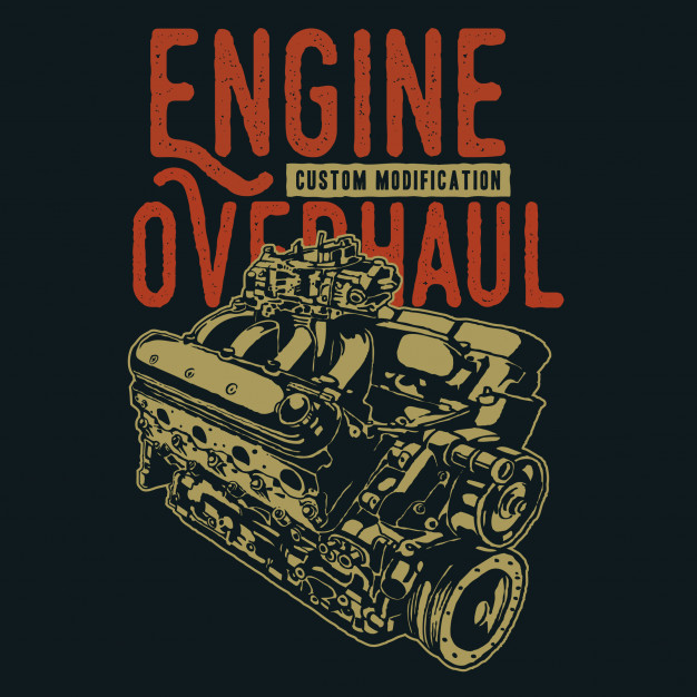 626x626 Muscle Car Engine Vector Premium Download