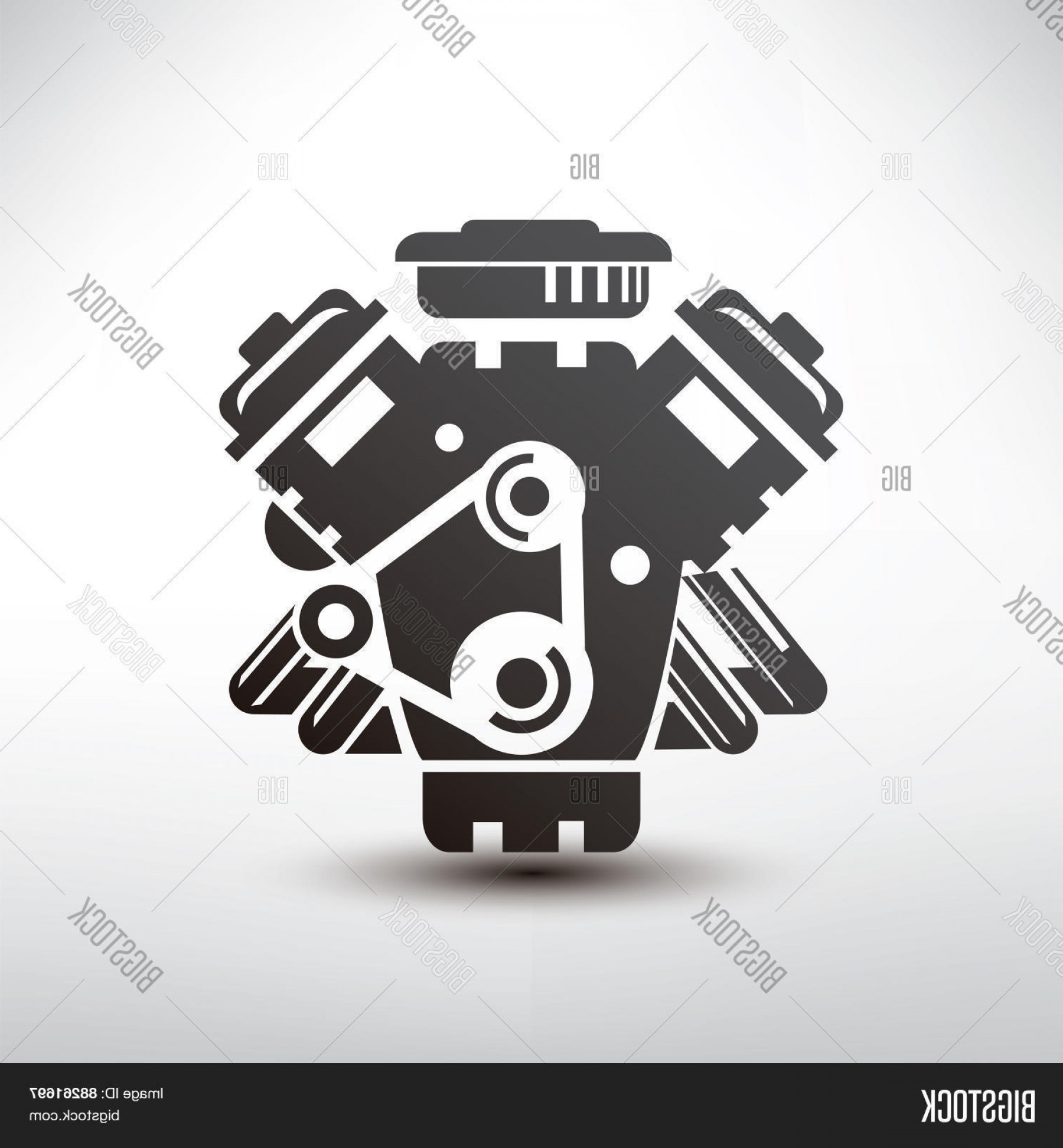 1800x1944 Stock Vector Car Engine Symbolc Stylized Vector Silhouette