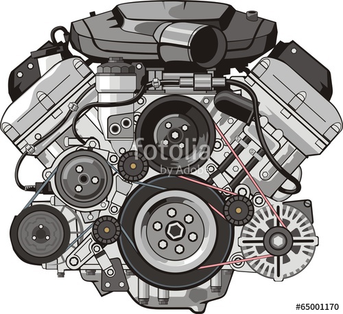 500x458 Car Engine Front Stock Image And Royalty Free Vector