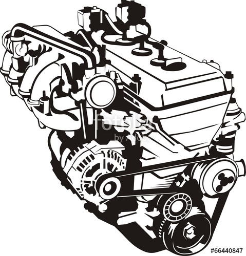 479x500 Car Engine Silhouette Stock Image And Royalty Free Vector