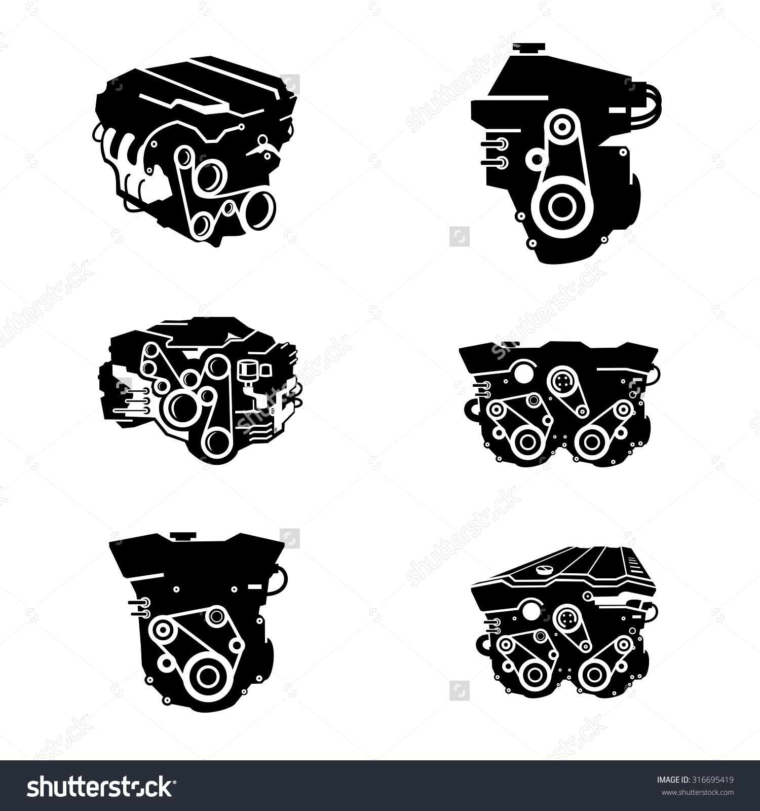 1500x1600 Block Picture Black And White Stock Motor Silhouette Png
