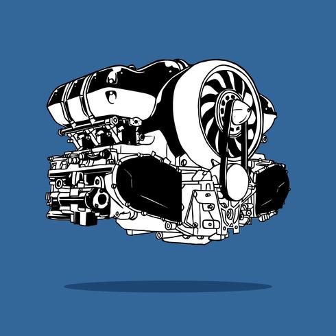 490x490 Car Engine Drawing Vector
