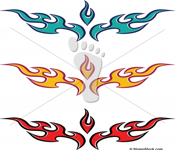 590x507 Vector Flame Fire Tattoo Design Stompstock