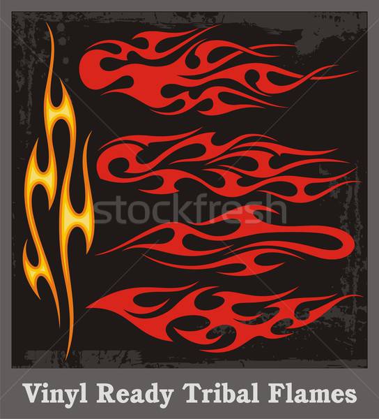 544x600 Vinyl Ready Tribal Flames Vector Graphics, Great For Car