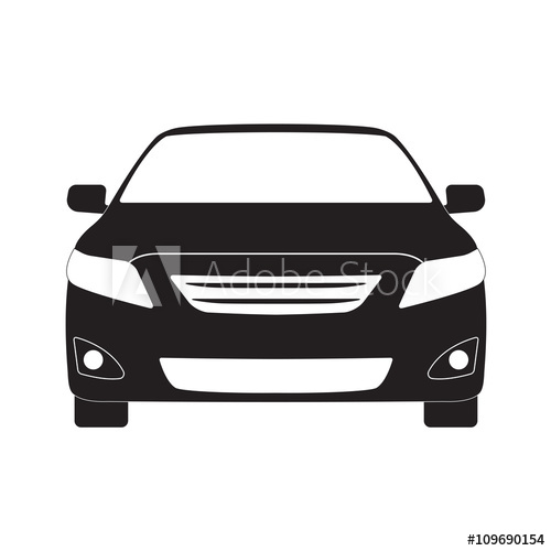 Car Front Icon Vector Black Vehicle Silhouette Isolated On White 500x500 Car Front Icon Vector Black Vehicle Silhouette Isolated On White