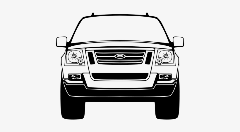 820x453 Car Front View Vector Graphics