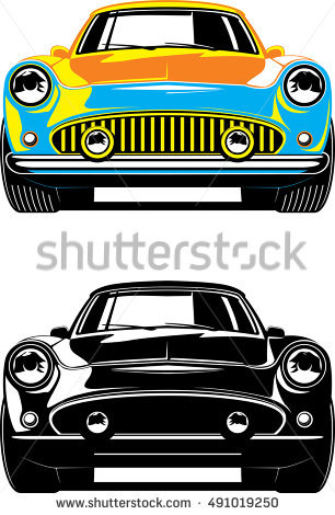 306x470 Vintage Car Front Clipart