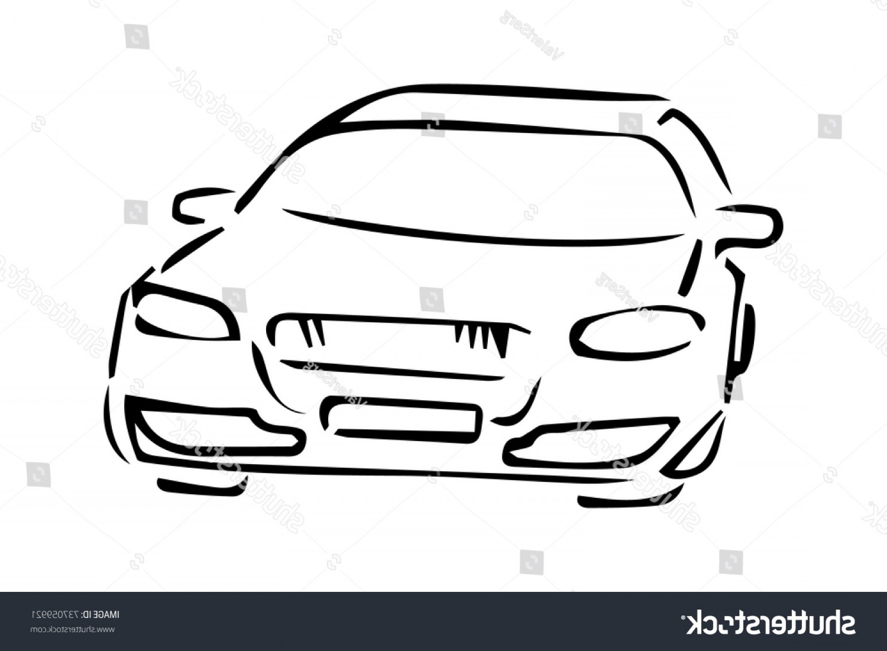 1800x1321 Car Front View Black White Vector Cultracing